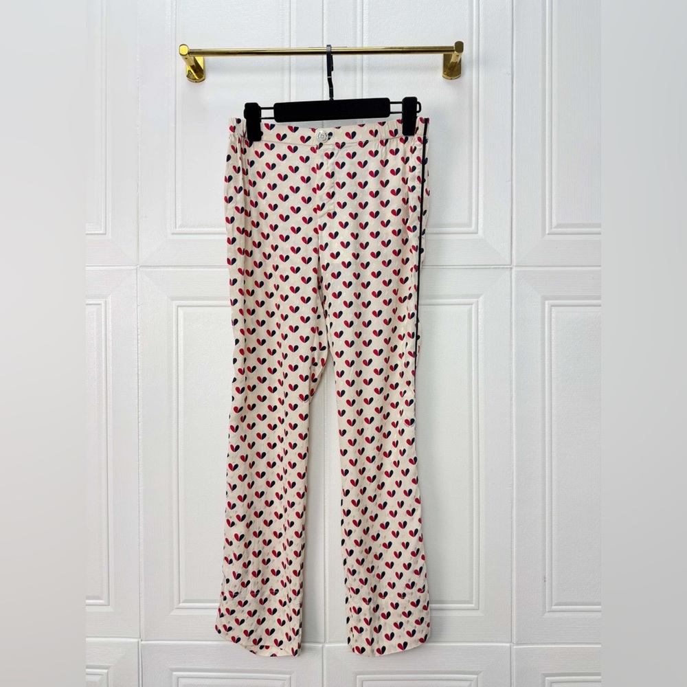 Authentic Louis Vuitton White and Red Heart Pattern Pants